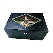 Humidor para Charutos Sigara Dublin Tampo de Vidro Capacidade 100 Charutos com Chave