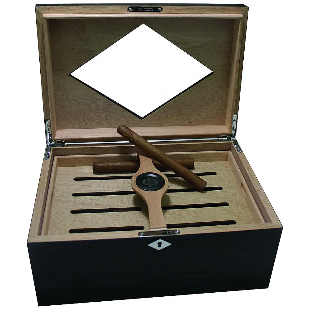 Humidor para Charutos Sigara Dublin Tampo de Vidro Capacidade 100 Charutos com Chave — foto 2