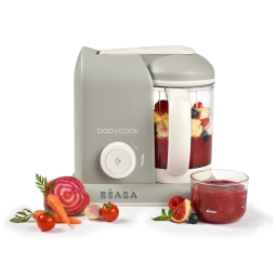 Processador de Alimentos para Bebês 4 em 1 Multifunção Capacidade 1L, BEABA 912509, Cinza