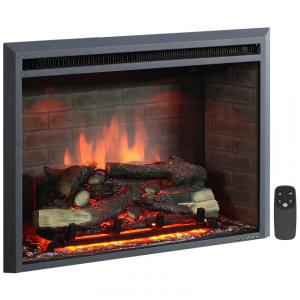 Lareira Elétrica de Embutir A64x89L com Controle Remoto e Chamas Multicolorida, 1500W, 110v, PURAFLAME EF45DFGF, Preto