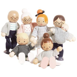 Conjunto com 4 Figuras Budkin, 10 cm, Para Casinhas de Bonecas, Le Toy Van P053