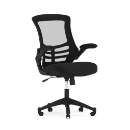 Cadeira de Escritório Ergonômica Giratória com Suporte Lombar e Altura Ajustáveis, FLASH FURNITURE BL X 5M BK GG, Preto