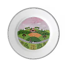 Prato para Salada ou Aperitivo de 22 cm com Tema Hunter & Dog, Formato Redondo e Material de Porcelana, Villeroy Boch, Branco Colorido