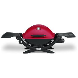 Q1200 Churrasqueira a Gás Portátil com Mesa Auxiliar 8500 BTU serve até 3 Pessoas, WEBER 51040001, Vermelho
