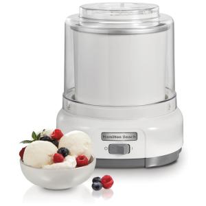 Sorveteira Congela em 20 Minutos Receitas Inclusas Não Necessário Sal, HAMILTON BEACH 68880, Prateado