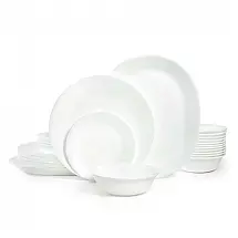 Aparelho de Jantar Corelle Winter Frost White 38 Peças Vidro Vitrelle Serviço para 12 Branco