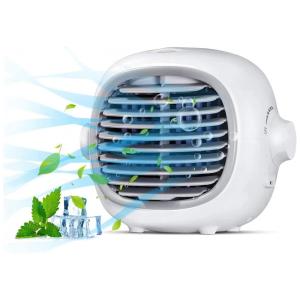 Climatizador de Ar Portátil Mini, Capacidade 200mL, Recarregável USB, KEBOR A01, Amarelo