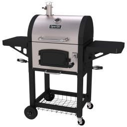 DGN405SNC D Churrasqueira a Carvão com Mesa Auxiliar em Aço Inoxidável Reforçado, DYNA GLO, Preto