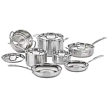Conjunto de Panelas e Frigideiras de Triplo Aço Inoxidável, 12 Peças, CUISINART MCP 12N, Prateado