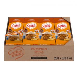 Creme para Café, Líquido Não Lácteo com Sabor de Abóbora em Cápsulas, 4 Caixas de 50 Unidades, Nestlé Coffee Mate