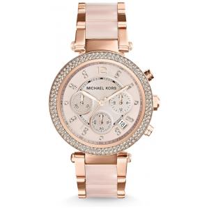 Relógio Parker de aço inoxidável com detalhes brilhantes, MICHAEL KORS MK5896