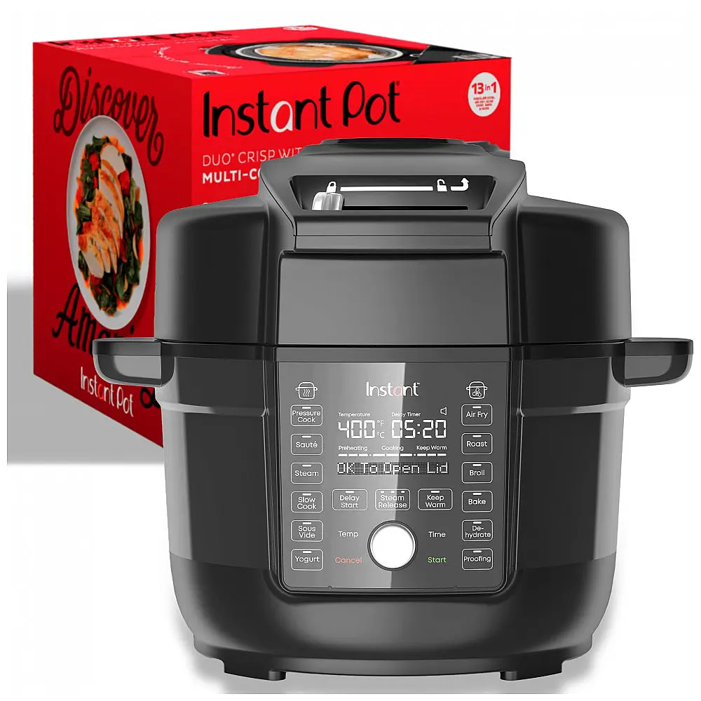 Panela de Pressão Elétrica Multifunções 6.5L com 13 Predefinições e Painel de Led, 110V 1500W, INSTANT POT 140 0068 01, Preto