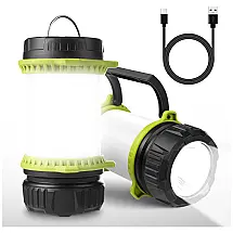 EVER Lanterna 500LM com USB, 6 Modos de Luz, á Prova DÁgua IPX4, 18W, Verde