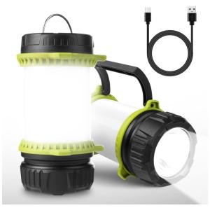 EVER Lanterna 500LM com USB, 6 Modos de Luz, á Prova DÁgua IPX4, 18W, Verde