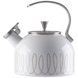 KATE SPADE Chaleira de Água com Apito, Capacidade 2.4L, Aço Inoxidável, Branca