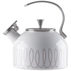 KATE SPADE Chaleira de Água com Apito, Capacidade 2.4L, Aço Inoxidável, Branca