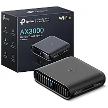 Roteador Portátil Wi-Fi 6 AX3000 TP-Link Preto Dual-Band Multi-Gigabit Porta 2.5G TL-WR3002X 5V