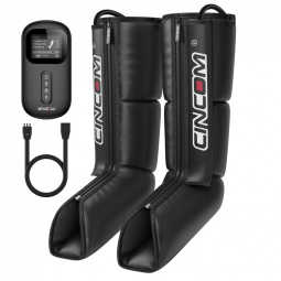 Massageador Elétrico de Compressão para Pernas e Pés 3 Modos e 3 Intensidades, Bivolt, CINCOM, Preto