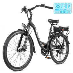 Bicicleta Elétrica ANCHEER para Adultos, 48V 500Wh, Autonomia de até 96 Km, Bateria Removível, Carregamento Rápido, Aro 26", 7 Velocidades