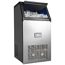 Máquina de Gelo Profissional, Produz 45kg, Dia 45 Cubos, 12 18min, Aço Inox, 110v, LINSION, Prateado