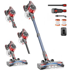 Aspirador Sem Fio BSNAW Vermelho 35kPa LED Bateria Destacável 45 Minutos 8 em 1 XL-638A 22.