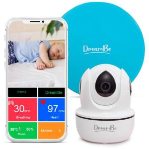 Monitor de Respiração de Bebê Inteligente sem Contato WiFi com Notificações de Choro, Onsky DreamBe, Azul