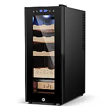 Humidor Elétrico Velieta Marrom e Preto 35L com Prateleiras de Cedro Espanhol e Tela LED 240V