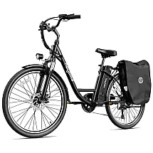 Bicicleta Elétrica para Adultos 7 Velocidades até 64km com Bolsa de Transporte Preta, 36V 350W, Heybike, Preta