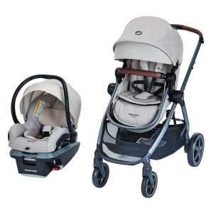 Carrinho de Bebê com Cadeira para Carro 5 em 1 Maxi Cosi Zelia Max, Cinza Cáqui