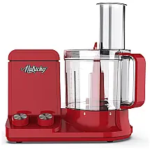 Processador de Alimentos Multifuncional 2 Litros com 6 Lâminas e Ultra Silencioso, 110V 600W, NutriChef NCFPRED, Vermelho