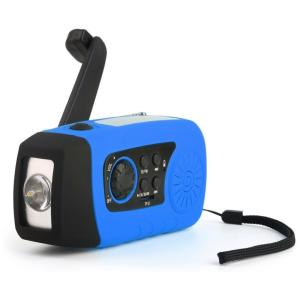 Rádio AM, FM, NOAA Lâmpada Leitura Lanterna Recarregável Solar Manivela Carregador Celular, GRECEDAY