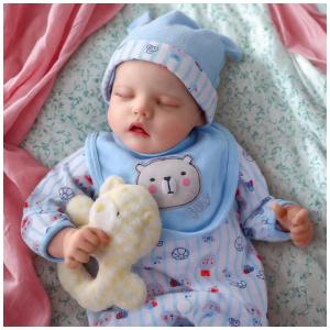 Bebê Recém-Nascido Newborn, Boneca Realista JIZHI com 43 cm de Corpo Macio e Articulado, Perfeita para Cuidar e Alimentar