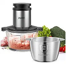 Processador de Alimentos até 8 Xícaras com 2 Tigelas JOYAMI, 110V 400W, Preto