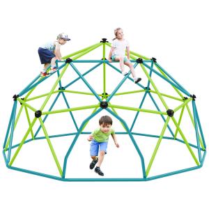 Merax Dome Climber, PlayGround Ao Ar Livre para Crianças 3-10 anos Suportando 400 kg, Montagem Fácil Geométrico Dome Verde Azul