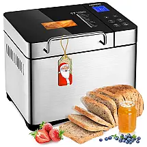 Panificadora Automática 17 em 1 com Dispensador de Frutas, 110V 710W, KEEPEEZ, Prata