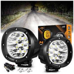 Farol de Milha LED Offroad com 9000 Lúmens e Luz Branca 32V, 90W, 2Un, Auxbeam, Preto