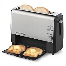 Torradeira Elétrica 2 Fatias com 7 Níveis de Tostagem e Bandeja de Migalhas Removível, 110V 825W, West Bend 77222, Prata