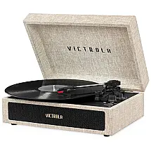 Toca Discos com Conectividade Bluetooth e 3 Velocidades,Victrola VSC580BTLBB, Bege Claro