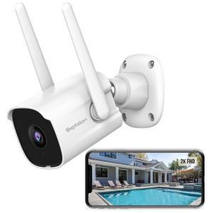 Câmera de Segurança com Fio Externa 2.4G WIFI IP66 Áudio de 2 Vias Septekon Preta