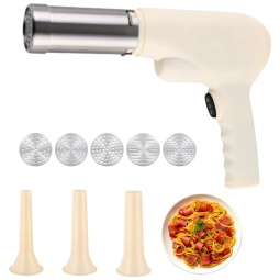 Máquina de Fazer Massas Elétrica Portátil 6 em 1, Recarregável, Sem Fio, Com Moldes para 5 Formatos de Macarrão e 3 de Salsicha,COZYWELL,
