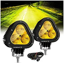 Luz LED Off Road 50 W Luz de Nevoeiro Quadrada Branca com kit de Cablagem 5000 Lúmens, Auxbeam