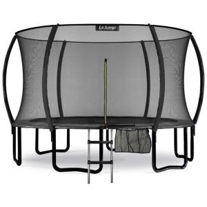 Cama Elastica Capacidade até 150 kg com Caixa de Rede e Escada, LeJump, Preto