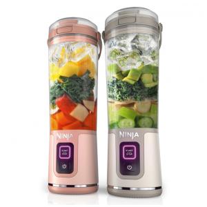 Kit Liquidificador Portátil 532 mL sem Fio Ideal para Vitaminas, 110V Ninja BC155PS, Pêssego e Cinza Pedra