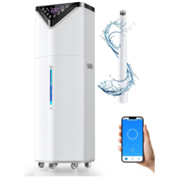 Umidificador de Piso Hiswelle 19L Branco 3 Modos Névoa Oscilante App 100W