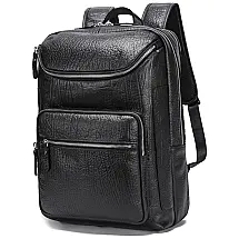 LANNSYNE Mochila Unissex de Couro para Laptop , Marrom