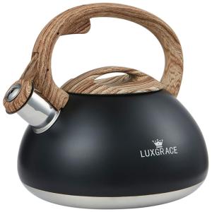 LUXGRACE Chaleira de Chá 2.2L com Apito, Aço Inoxidável, Prata