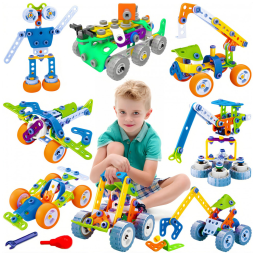 Kit de Construção STEM Educativa com 175 Peças para Crianças de 4 a 10 Anos, MOONTOY