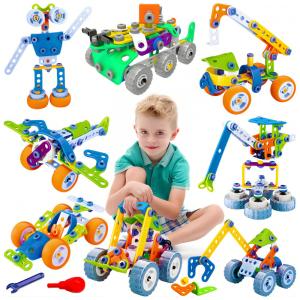 Kit de Construção STEM Educativa com 175 Peças para Crianças de 4 a 10 Anos, MOONTOY