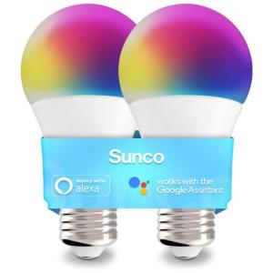 Lâmpada LED Colorida Inteligente Wi Fi, Controle de Voz, 480LM, 6W, 2 Un, SUNCO LIGHTING, Rosa