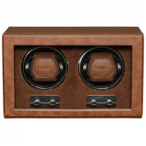 Caixa, Estojo Rotativo Automático para Relógios, 2 Lugares, ROTHWELL, Marrom